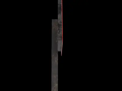 Men at work Roadsign Low-poly 3D model