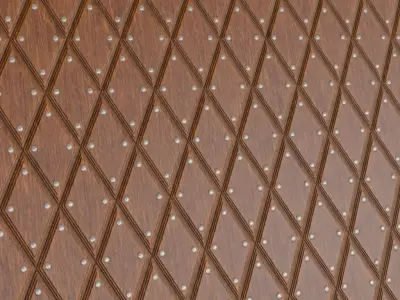 Polished Diamond Wood Panels with Silver Rivets PBR Seamless Texture