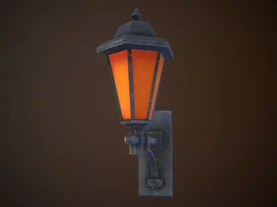 Victorian wall lamp Low-poly 3D model