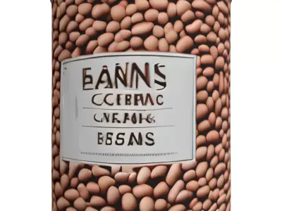 Dry Beans in Transparent Catering Can Low-poly 3D model