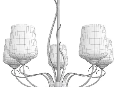 Flora 5 Arm Chandelier Low-poly 3D model