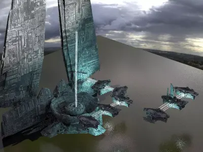 Halo Forerunner Inspired Massive Gateway 3D model