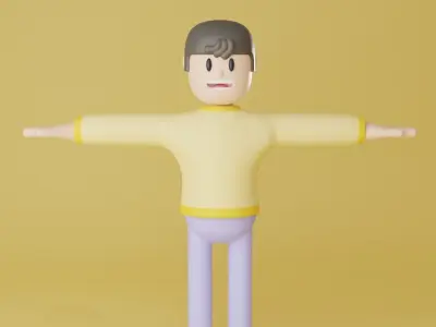 3D Cartoon Character For Website Includes Lighting Setup 3D model