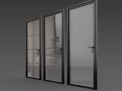 Glass doors pack Free 3D model
