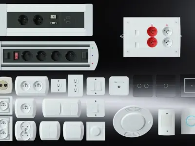 Wall Plugs Pack Low-poly 3D model