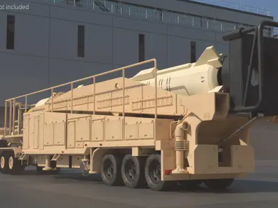  Sejjil Missile on TEL Trailer Rigged 