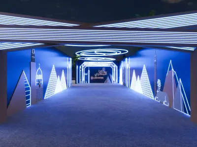 Luxury Conference Stage Design Large LED Event Setup Corporate Low-poly 3D model