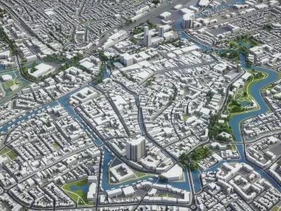 Leeuwarden  Low-poly 3D model