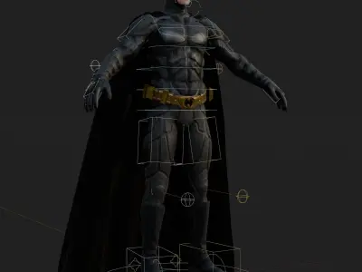 Cinematic Batman Model Pattinson Bale Affleck OBJ FBX Blender 3D Model Pack
