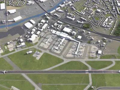 Glasgow - 3D Airport  Model Low-poly 3D model