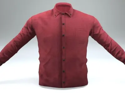 Red Shirt Low-poly 3D model