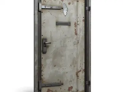 Rusted Industrial Bunker Door 3D Model Low-poly 3D model