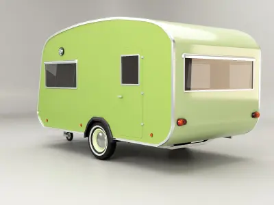  Green Classic Vintage Camping Caravan 