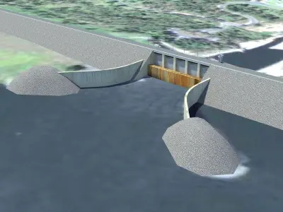 Wivenhoe Dam Low-poly 3D model