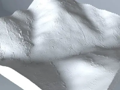 Green terrain Landscape 3D model Low-poly 3D model