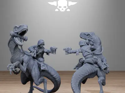 GrimGuard Jungle Raptors 3D print model