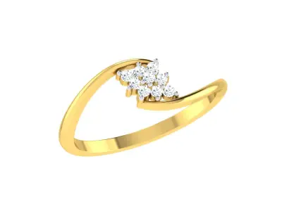 Solitaire Engagement Wedding Bypass Ring  3D print model get