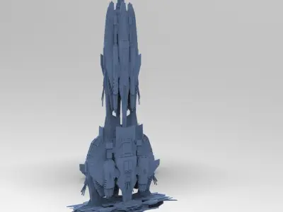 Sci-Fi Droid Prowler Ship Base 15 3D model