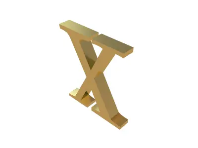 Roman Numerals 10 v1 002 Low-poly 3D model