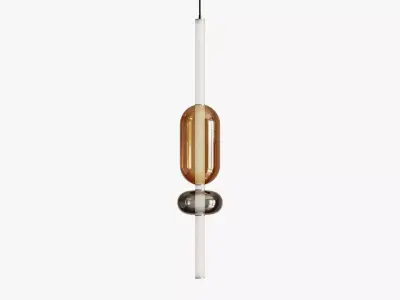 Pendant lamp made of metal and glass Harmony of Strict Lines 3D model