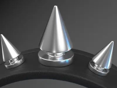 Cyberpunk Accessories Spike Choker Necklace 3D model