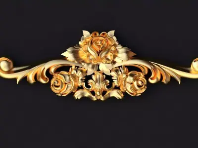 dekor gold ornate ornament 3D model purchase