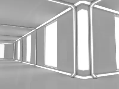 Sci Fi Interior Low-poly 3D model