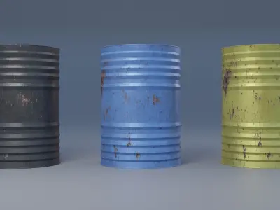 iron barrel game Low-poly 3D model
