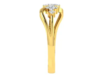 Light Weight Yellow Gold Diamond Ring  -EZ R-201 3D print model