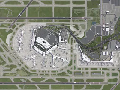 Chicago Airport Low-poly 3D model