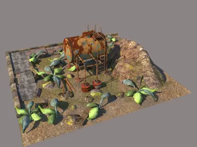 Used as few polygons as possible Low-poly 3D model