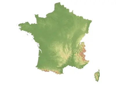 France Terrain 3D Map 3D model