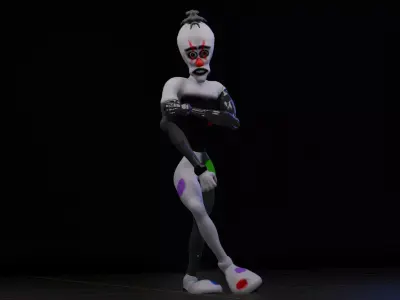 CREEPY SCI FI CYBER ARM CLOWN Low-poly 3D model