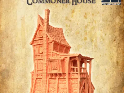 Old Commoner House Tabletop Terrain 28 MM 3D print model