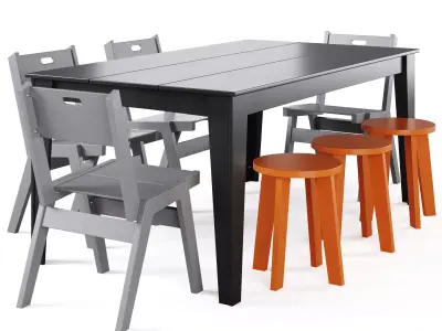 Alfresco Dining Table and Chair by Loll designs 3D model