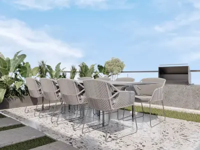 Roof Outdoor Landscape with Modern Design 3D model