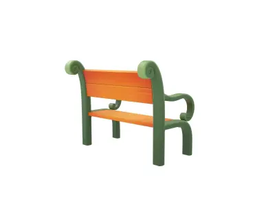 Cartoon Bench 3D model