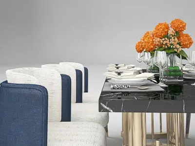 Tenarchstudio Ling Dong Series Dining Table 01 Render ready Vray 3D model