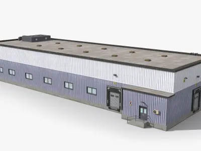 Factory x23 Low-poly 3D model