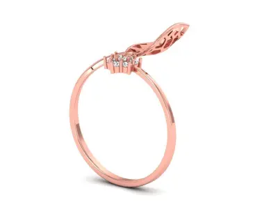 Solitaire Wedding Engagement Women Light Weight Bypass Rings 3D print model get