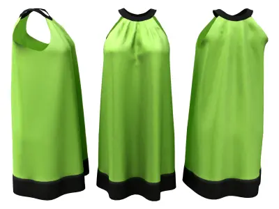 Ladies Neck Shift Dress Low-poly 3D model