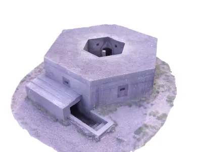 Damaged WW2 Gun Casements and Pill Boxs  - Low and High Poly 3D Model Pack