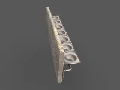 Ruined Multiple Drinking water Taps and Sinks 3D model