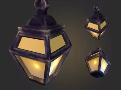 Lamp old Low-poly 3D model