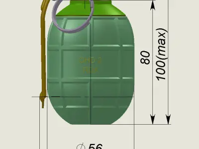 Bulgarian hand grenades GHO1 and GHD2 Moulage 3Dprintable 3D model