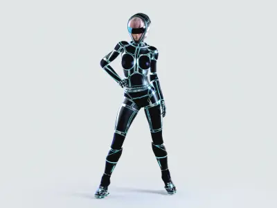 Woman with Sci-Fi Space Suit 3D model