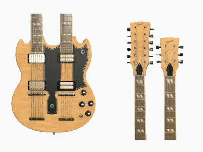 Electric Guitar E09 Light Wood - Music Instrument Design Low-poly 3D model