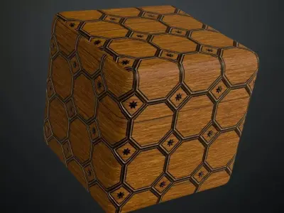 Oak Hexagon Star Parquet Flooring PBR Seamless Texture