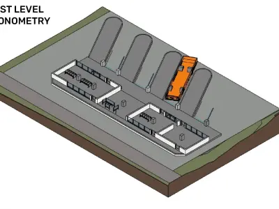 Transport hub - Revit 3D model
