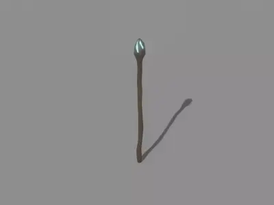 Stylized Wizard Wooden Staff Of Light Low-poly 3D model